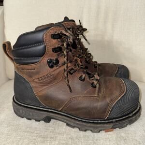 Brunt Mulder 6" Welted Comp Toe Waterproof Work Boots Brown Men's Size 7.5